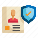 personal, data, shield, document, protection icon