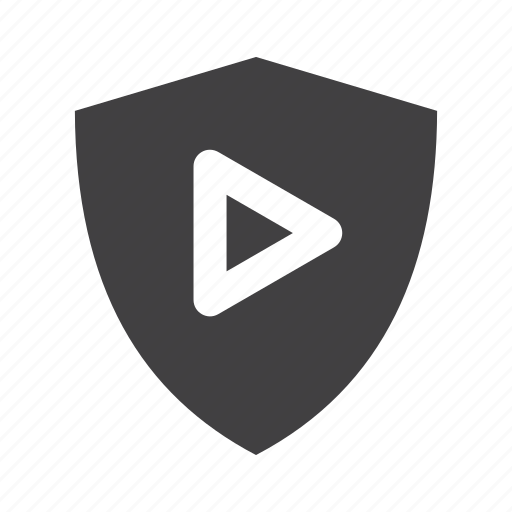 Media, play, safety, shield icon - Download on Iconfinder