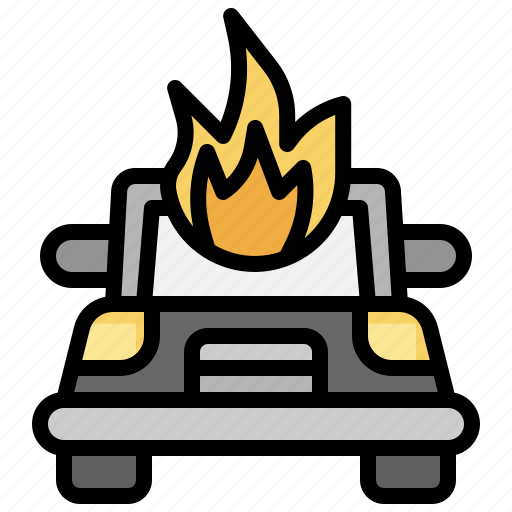 Accident, burning, car, fire, insurance, miscellaneous, transportation icon - Download on Iconfinder