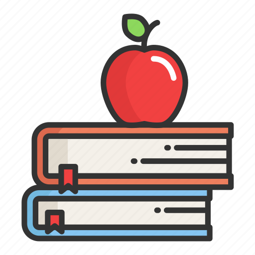 Apple, book, education, library, place, school, study icon - Download on Iconfinder