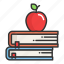 apple, book, education, library, place, school, study 