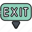 exit, down exit, exit arrow, exit board, exit button 