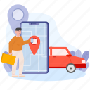 car, online, app, transportation, internet, vehicle, automobile, network, location