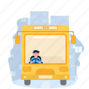 bus, city bus, transportation, transport, vehicle, public transport, public bus, school-bus, education