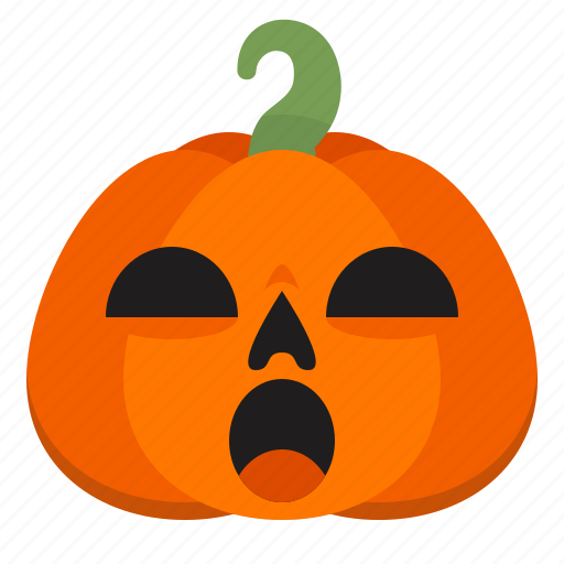 Atonished, creepy, emoji, halloween, horror, pumpkin, scary icon - Download on Iconfinder