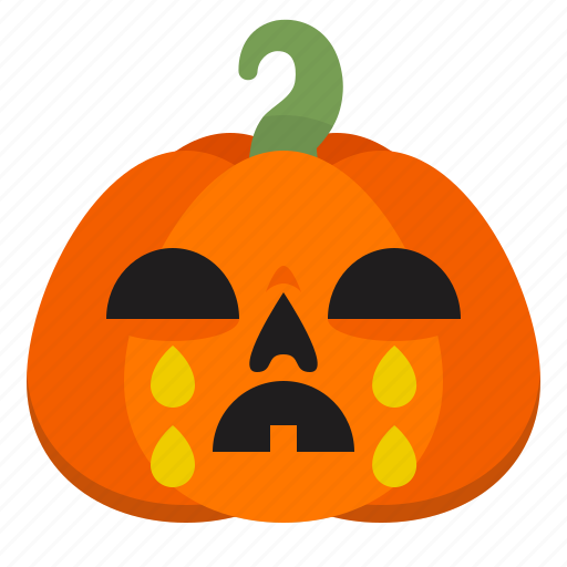 Creepy, cry, emoji, halloween, horror, pumpkin, scary icon - Download on Iconfinder