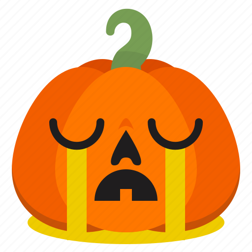 Creepy, crying, emoji, halloween, horror, pumpkin, scary icon - Download on Iconfinder