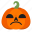 creepy, emoji, halloween, horror, pumpkin, sad, scary 