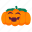 crazy, pumpkin, fruit, halloween, sticker, vegetable, food, face, expression, spooky, illustration, scary, horror 