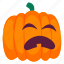 cry, pumpkin, halloween, sticker, vegetable, food, face, expression, spooky, illustration, scary, horror 