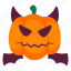 vampire, pumpkin, halloween, sticker, vegetable, food, face, expression, spooky, illustration, scary, horror 