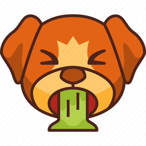 Puke, emoji, emoticon, dog, pet, cute, puppy icon - Download on Iconfinder