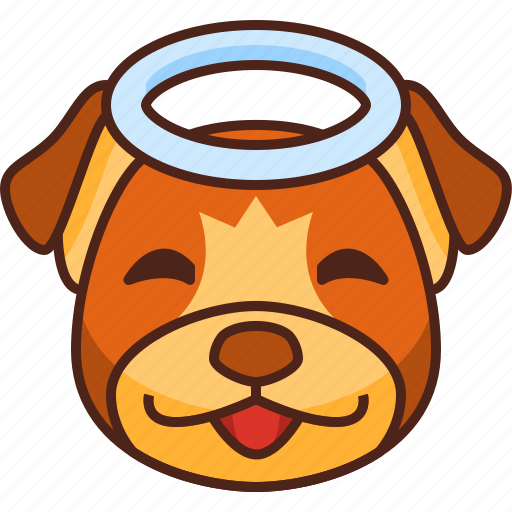 Angel, emoji, emoticon, dog, pet, cute, puppy icon - Download on Iconfinder