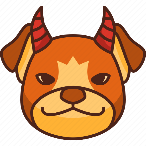 Devil, emoji, emoticon, dog, pet, cute, puppy icon - Download on Iconfinder