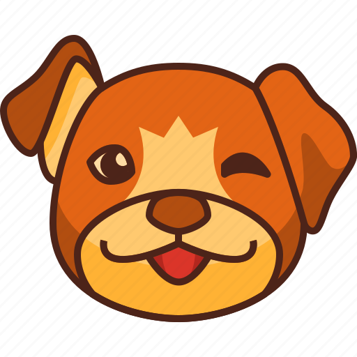 Wink, emoji, emoticon, dog, pet, cute, puppy icon - Download on Iconfinder