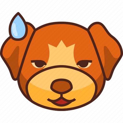 Emoji, emoticon, dog, pet, cute, puppy, downcast face icon - Download on Iconfinder