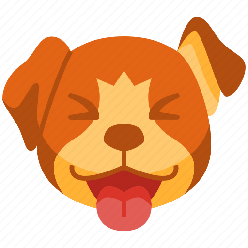 Laugh, emoji, emoticon, dog, pet, cute, puppy icon - Download on Iconfinder