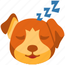 sleepy, emoji, emoticon, dog, pet, cute, puppy