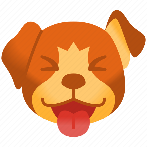 Laugh, emoji, emoticon, dog, pet, cute, puppy icon - Download on Iconfinder
