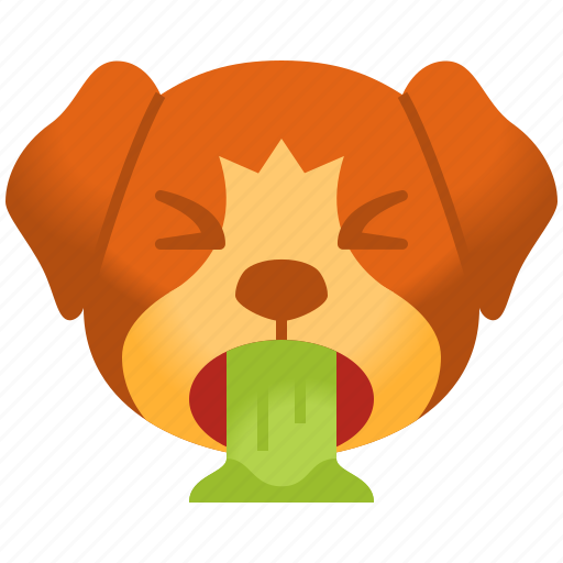 Puke, emoji, emoticon, dog, pet, cute, puppy icon - Download on Iconfinder
