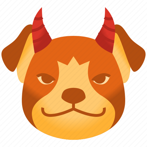 Devil, emoji, emoticon, dog, pet, cute, puppy icon - Download on Iconfinder
