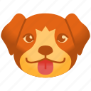 emoji, emoticon, dog, pet, cute, puppy, tongue out