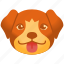 emoji, emoticon, dog, pet, cute, puppy, tongue out 