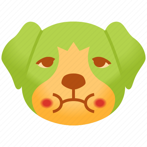 Nauseated, emoji, emoticon, dog, pet, cute, puppy icon - Download on Iconfinder