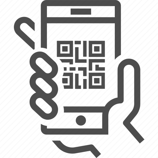 Barcode, code, hand, mobile, qr, qr code, scan icon - Download on Iconfinder