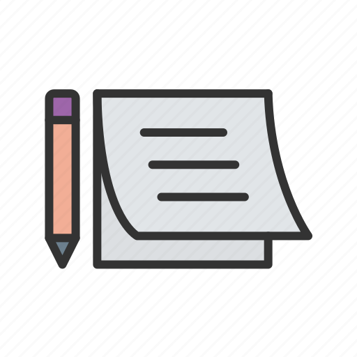 Notes, notebook, taking notes, record, book, notepad, pencil icon - Download on Iconfinder