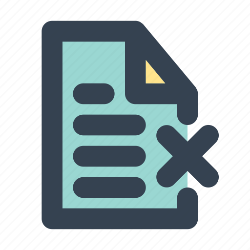 Rejected, reject, cross, remove, delete, document, sheet icon - Download on Iconfinder
