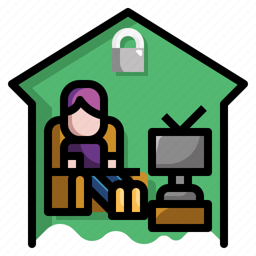 Home, isolation, quarantine, routine, self, stay, working icon - Download on Iconfinder
