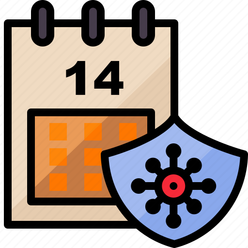 Calendar, coronavirus, covid, date, protection, quarantine, shield icon - Download on Iconfinder
