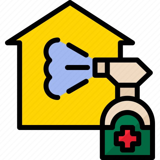 Cleaning, coronavirus, covid, housekeeping, quarantine, spary, stay home icon - Download on Iconfinder