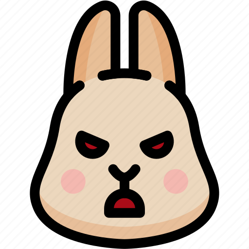 Angry, emoji, emotion, expression, face, feeling, rabbit icon - Download on Iconfinder
