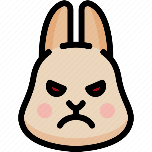 Angry, emoji, emotion, expression, face, feeling, rabbit icon - Download on Iconfinder