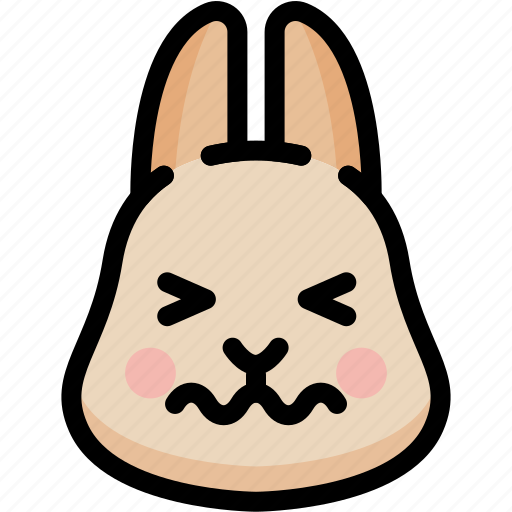 Confounded, emoji, emotion, expression, face, feeling, rabbit icon - Download on Iconfinder