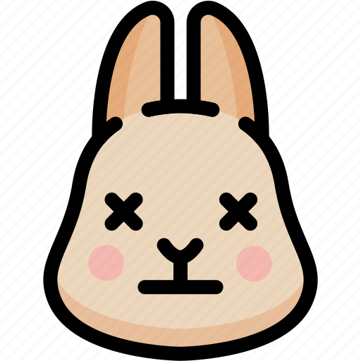 Dead, emoji, emotion, expression, face, feeling, rabbit icon - Download on Iconfinder