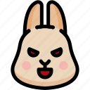emoji, emotion, evil, expression, face, feeling, rabbit 