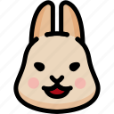 emoji, emotion, expression, face, feeling, happy, rabbit