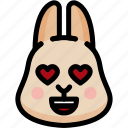 emoji, emotion, expression, face, feeling, love, rabbit