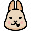 emoji, emotion, expression, face, feeling, naughty, rabbit