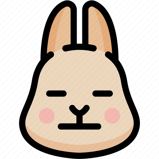 Emoji, emotion, expression, face, feeling, neutral, rabbit icon - Download on Iconfinder