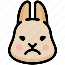 emoji, emotion, expression, face, feeling, rabbit, sad