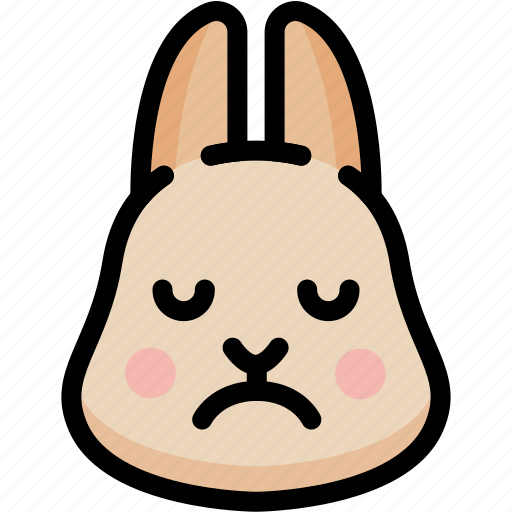 Emoji, emotion, expression, face, feeling, rabbit, sad icon - Download on Iconfinder