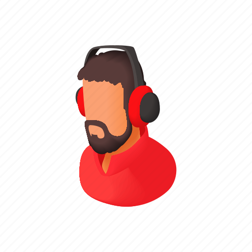 Cartoon, commentator, headphones, male, microphone icon - Download on Iconfinder