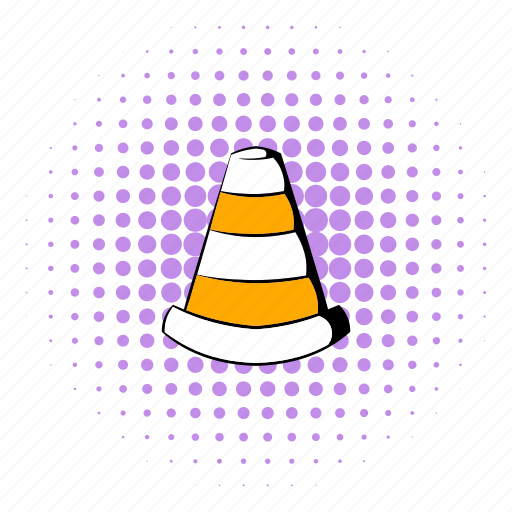 Barrier, comics, cone, obstacle, orange, road, traffic icon - Download on Iconfinder