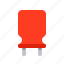 capacitor, component, detail, radio, red, vertical 