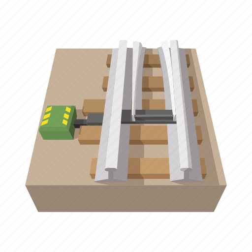 Cartoon, rail, railroad, railway, steel, swith, track icon - Download on Iconfinder