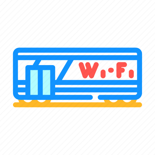 Wagon, wifi, railroad, transport, service, train icon - Download on Iconfinder